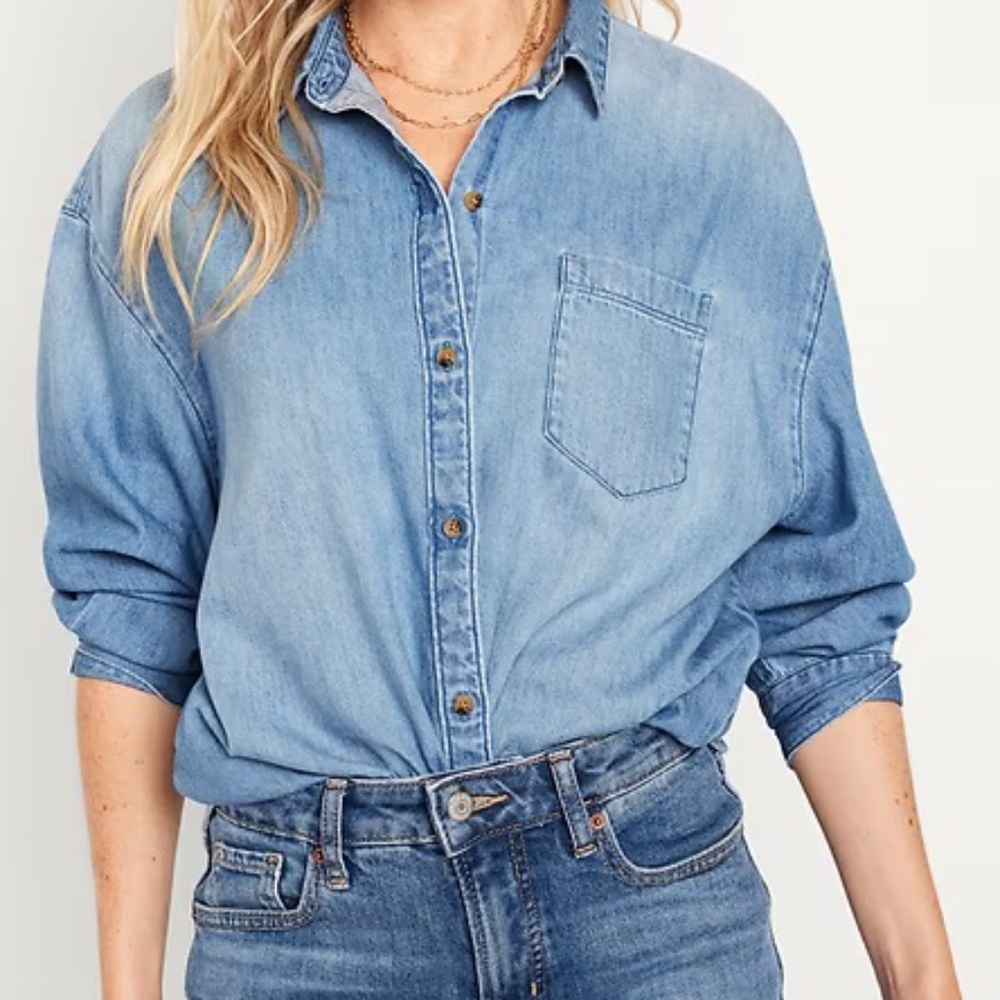 Oversized Button-Down Boyfriend Shirt